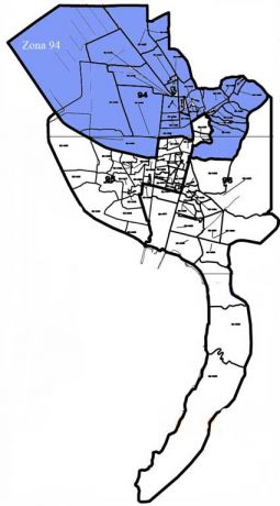 Harta e zones elektorale nr 94 Vlore